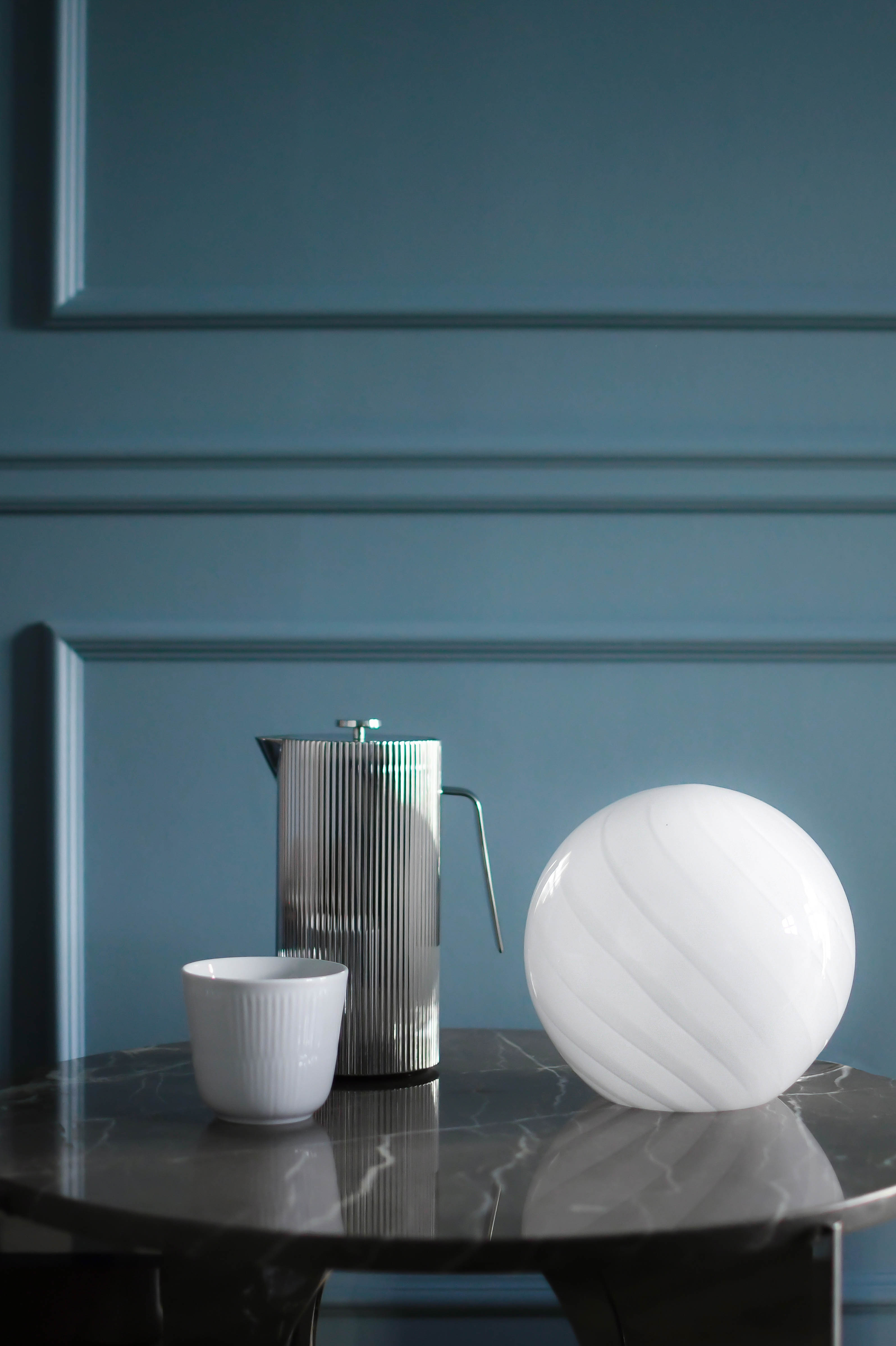 Moon swirl mushroom bordlampe, Hvid - 20 cm